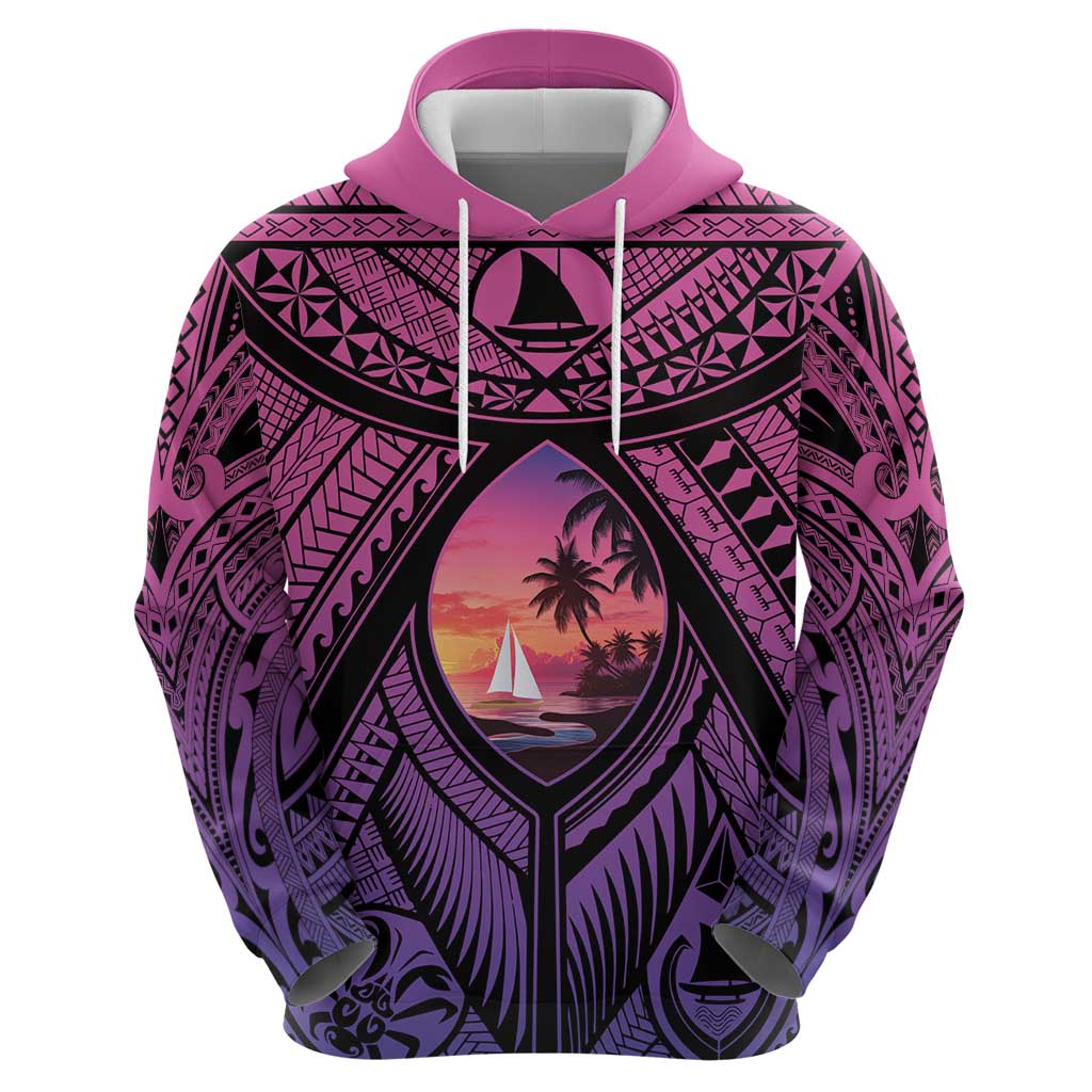 Guam Chamorro Artsy Hoodie Guahan Sunset Beach
