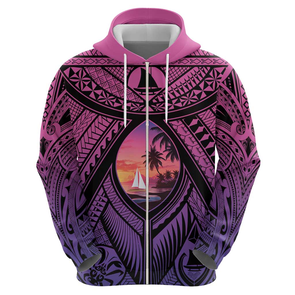 Guam Chamorro Artsy Hoodie Guahan Sunset Beach