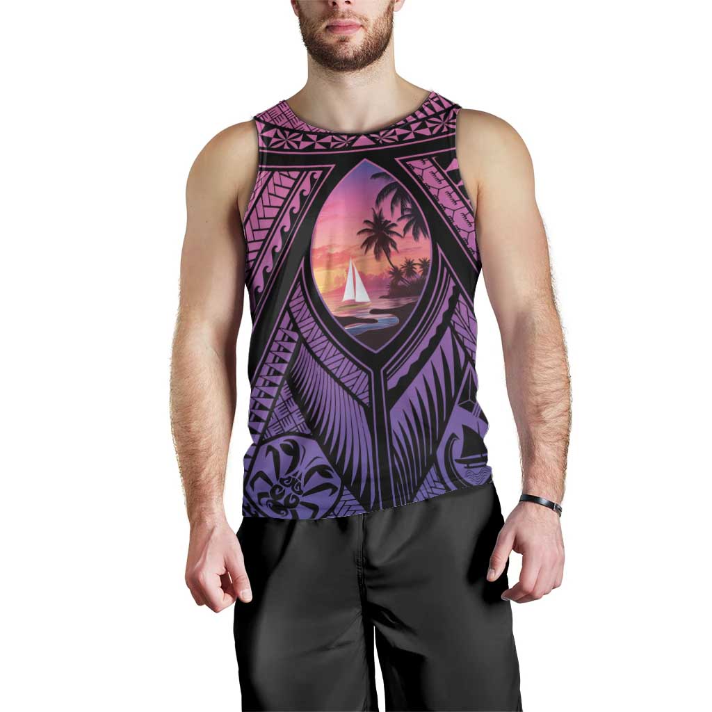 Guam Chamorro Artsy Men Tank Top Guahan Sunset Beach