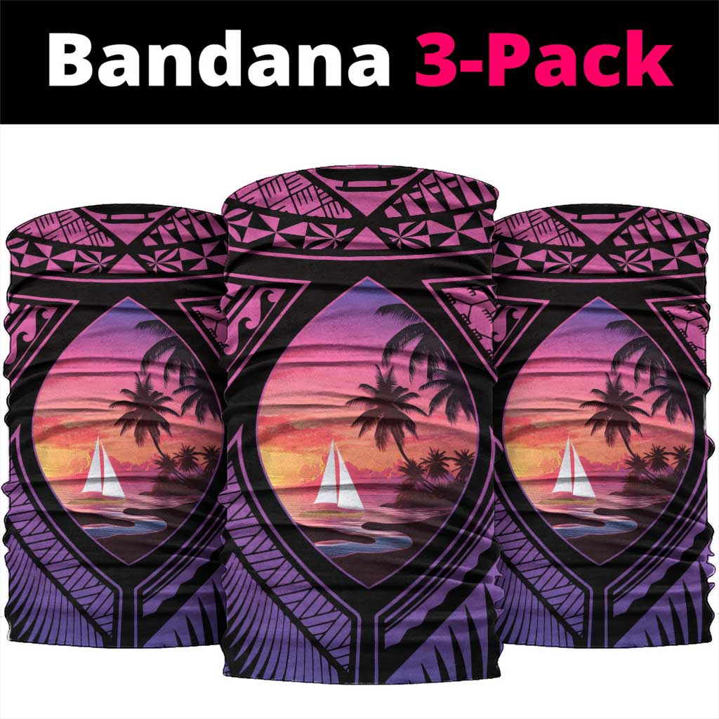 Guam Chamorro Artsy Neck Gaiter Guahan Sunset Beach - Polynesian Pride