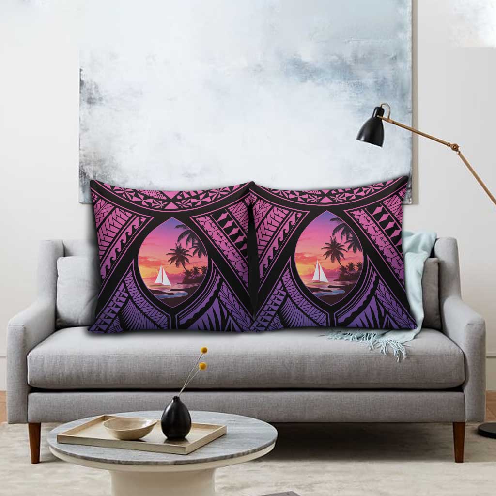 Guam Chamorro Artsy Pillow Cover Guahan Sunset Beach - Polynesian Pride