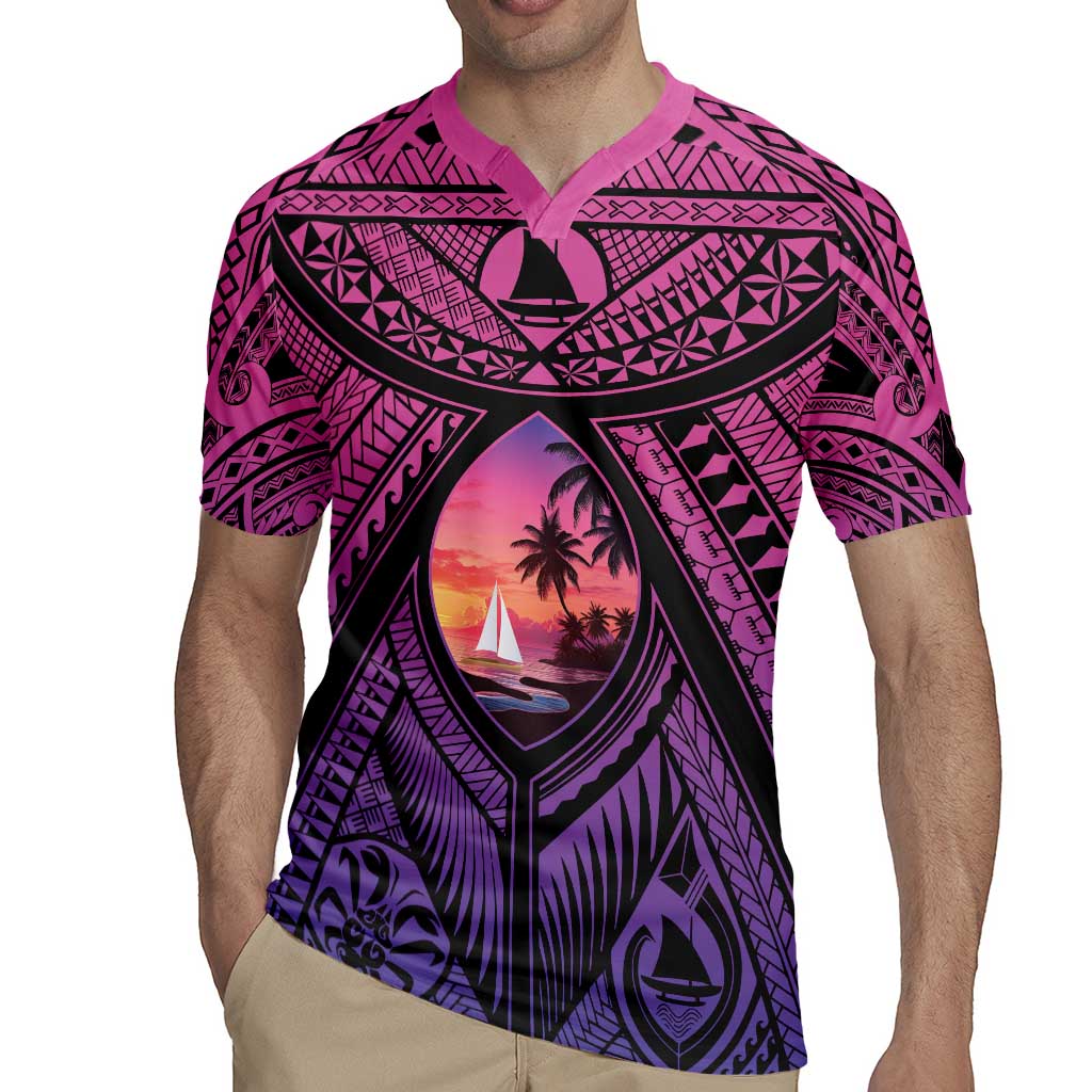 Guam Chamorro Artsy Rugby Jersey Guahan Sunset Beach