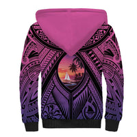 Guam Chamorro Artsy Sherpa Hoodie Guahan Sunset Beach