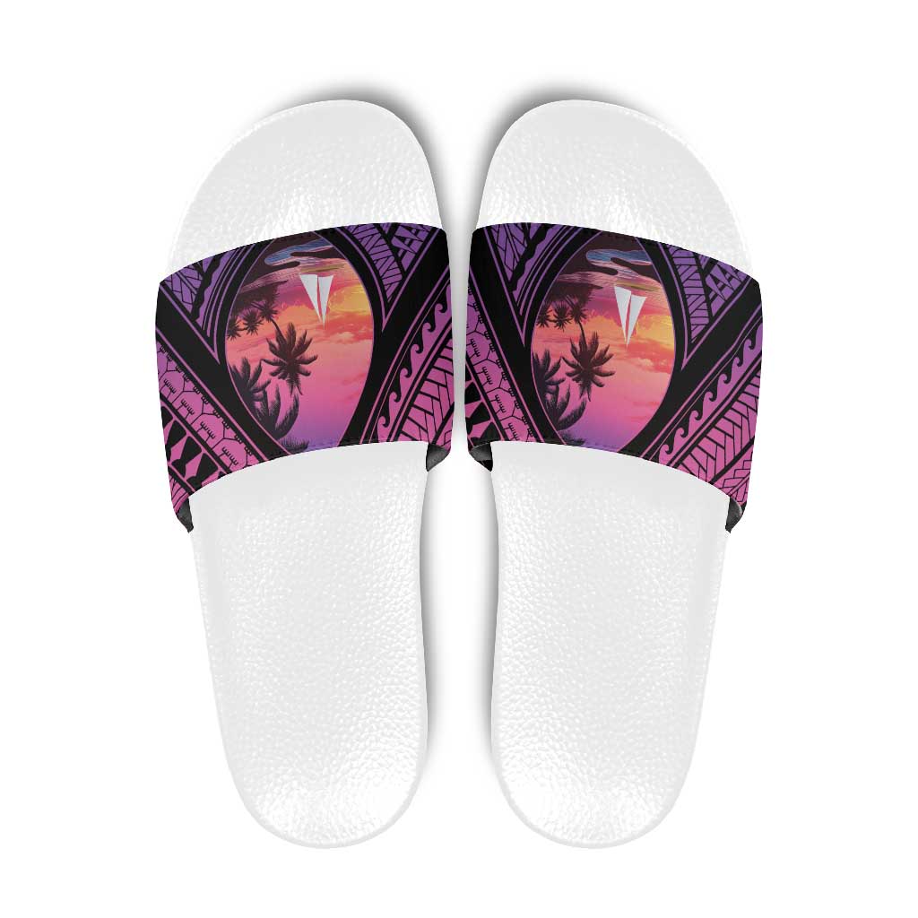 Guam Chamorro Artsy Slide Sandals Guahan Sunset Beach - Polynesian Pride