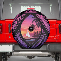 Guam Chamorro Artsy Spare Tire Cover Guahan Sunset Beach
