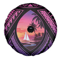 Guam Chamorro Artsy Spare Tire Cover Guahan Sunset Beach