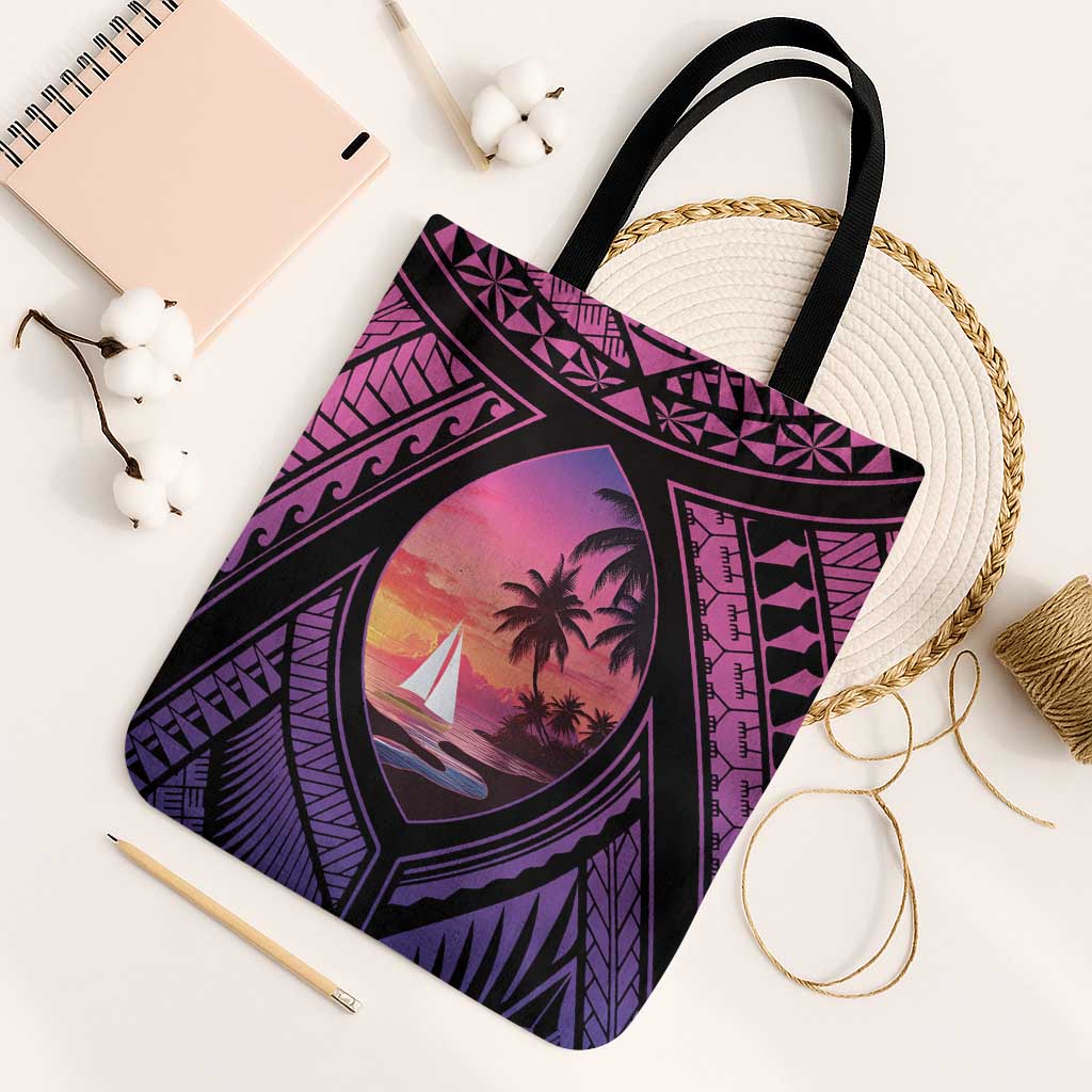 Guam Chamorro Artsy Tote Bag Guahan Sunset Beach - Polynesian Pride