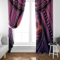 Guam Chamorro Artsy Window Curtain Guahan Sunset Beach