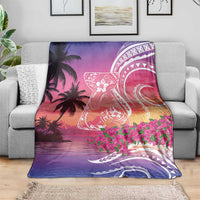 Guam Latte Stone with Map Blanket Bougainvillea Beach Sunset