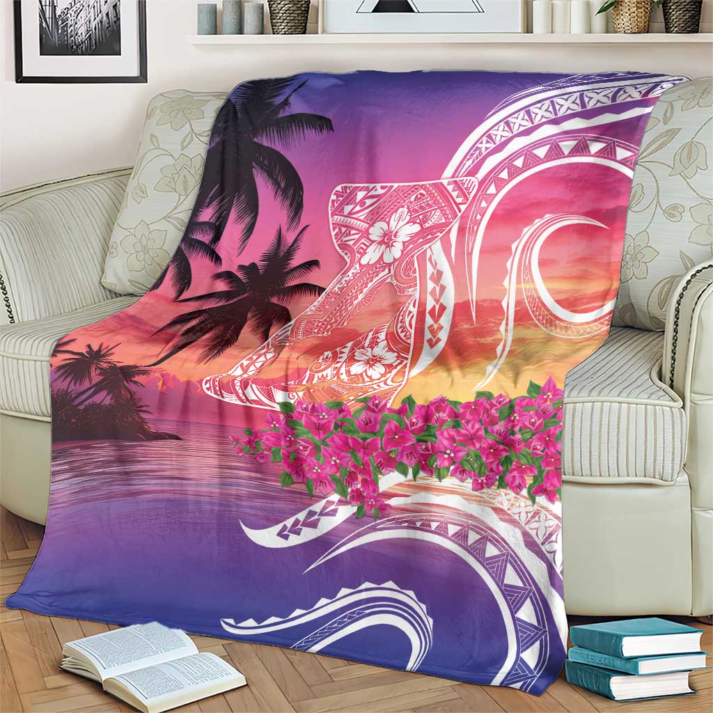 Guam Latte Stone with Map Blanket Bougainvillea Beach Sunset