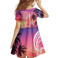 Guam Latte Stone with Map Family Matching Mermaid Dress and Hawaiian Shirt Bougainvillea Beach Sunset LT9 - Polynesian Pride