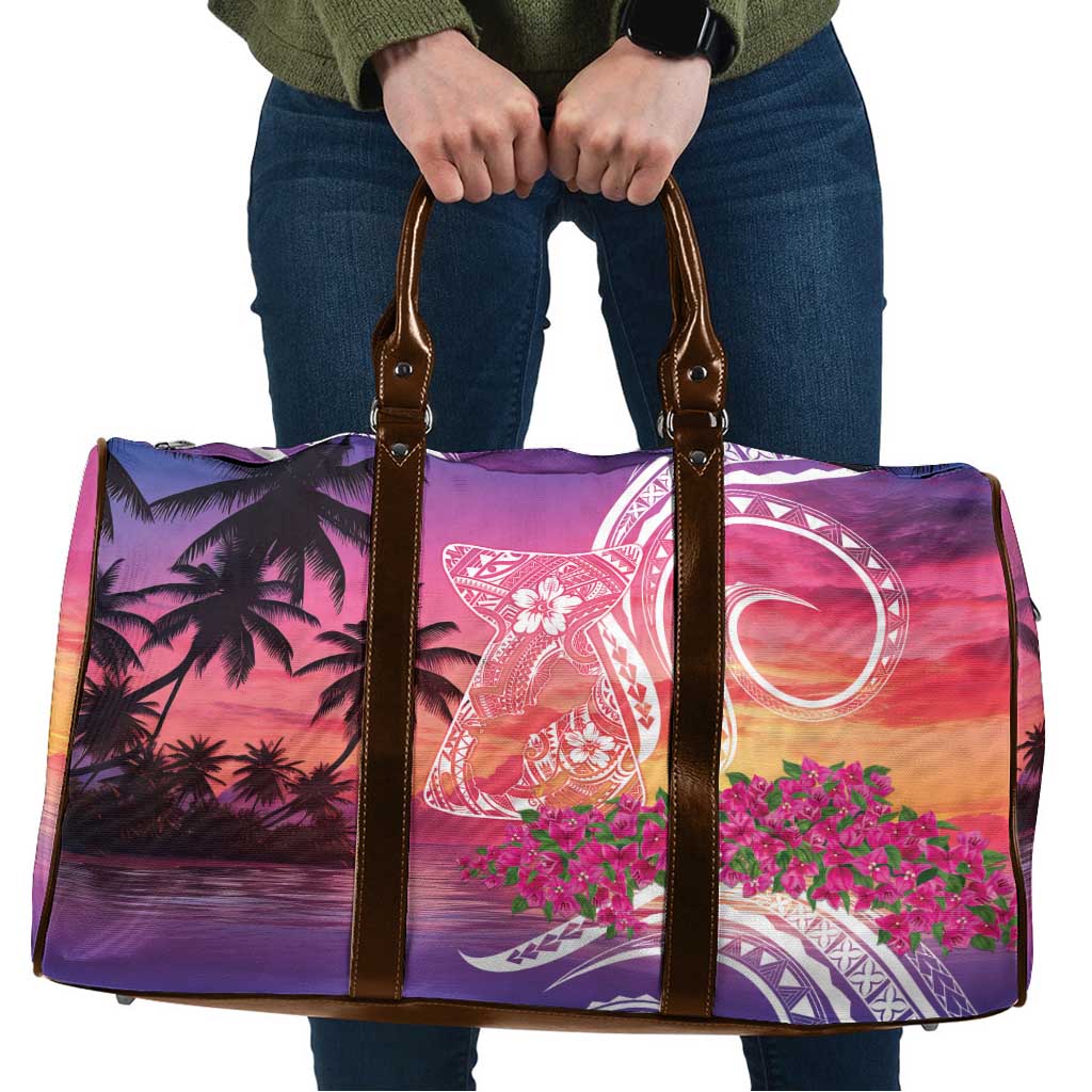 Guam Latte Stone with Map Travel Bag Bougainvillea Beach Sunset - Polynesian Pride
