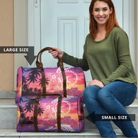 Guam Latte Stone with Map Travel Bag Bougainvillea Beach Sunset - Polynesian Pride