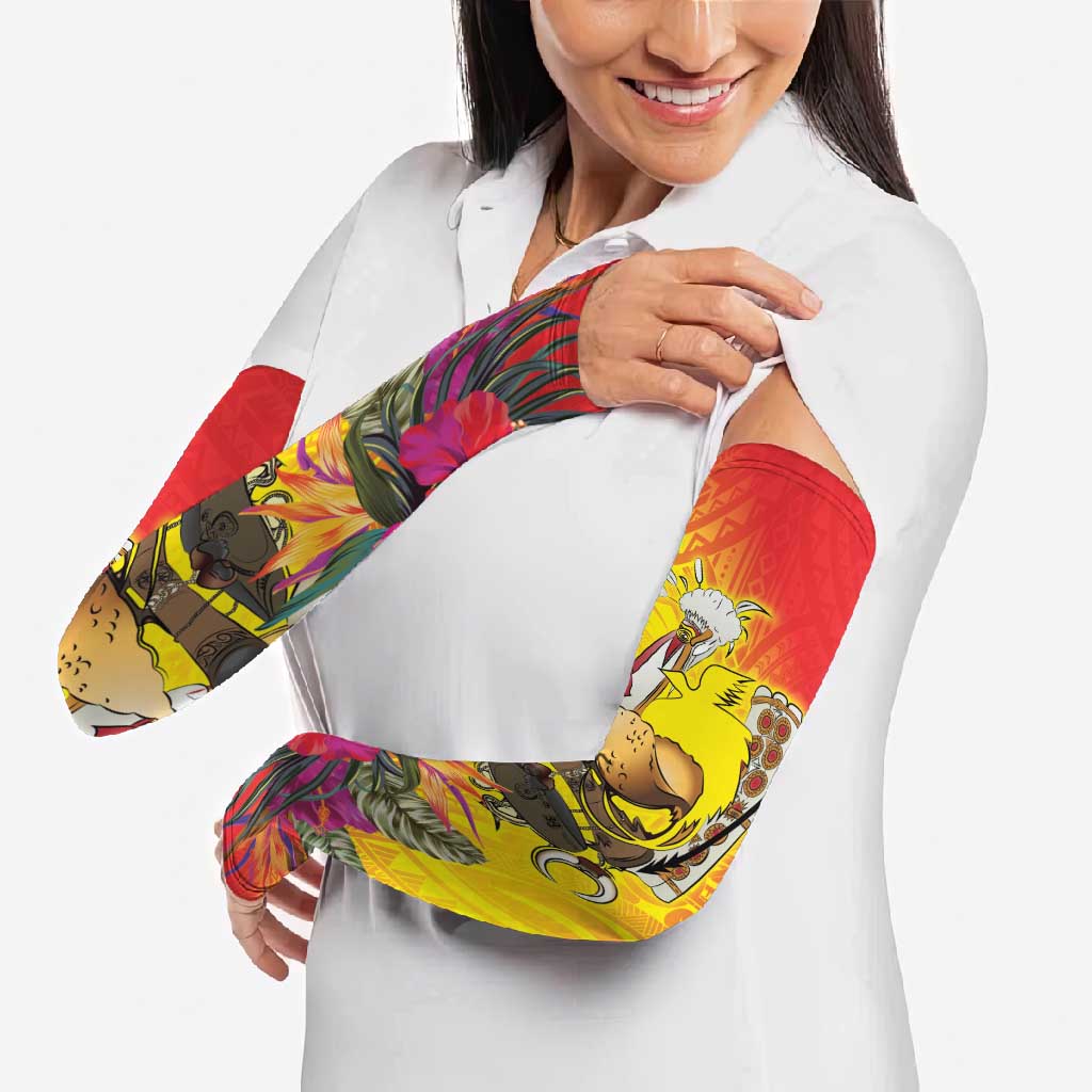 Papua New Guinea Cultural Tropical Flowers Arm Sleeves - Polynesian Pride