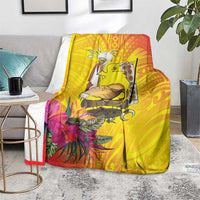 Papua New Guinea Cultural Tropical Flowers Blanket