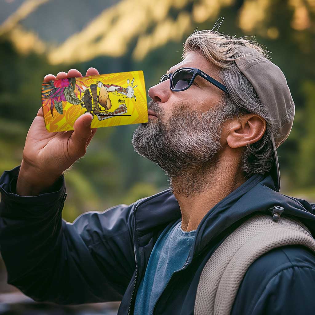 Papua New Guinea Cultural Tropical Flowers 4 in 1 Can Cooler Tumbler