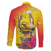 Papua New Guinea Cultural Tropical Flowers Family Matching Mermaid Dress and Hawaiian Shirt