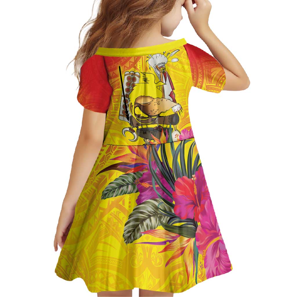 Papua New Guinea Cultural Tropical Flowers Family Matching Off Shoulder Maxi Dress and Hawaiian Shirt