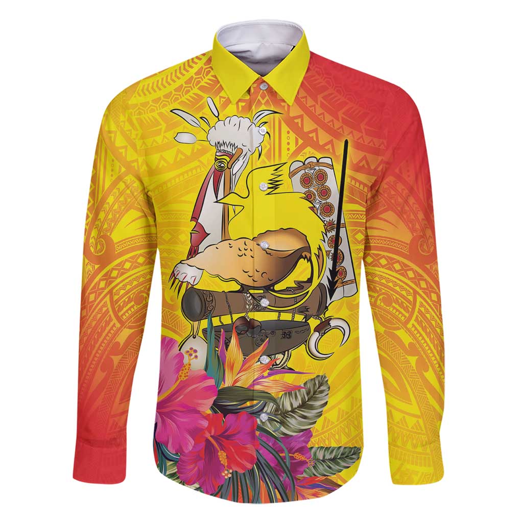 Papua New Guinea Cultural Tropical Flowers Family Matching Off Shoulder Short Dress and Hawaiian Shirt