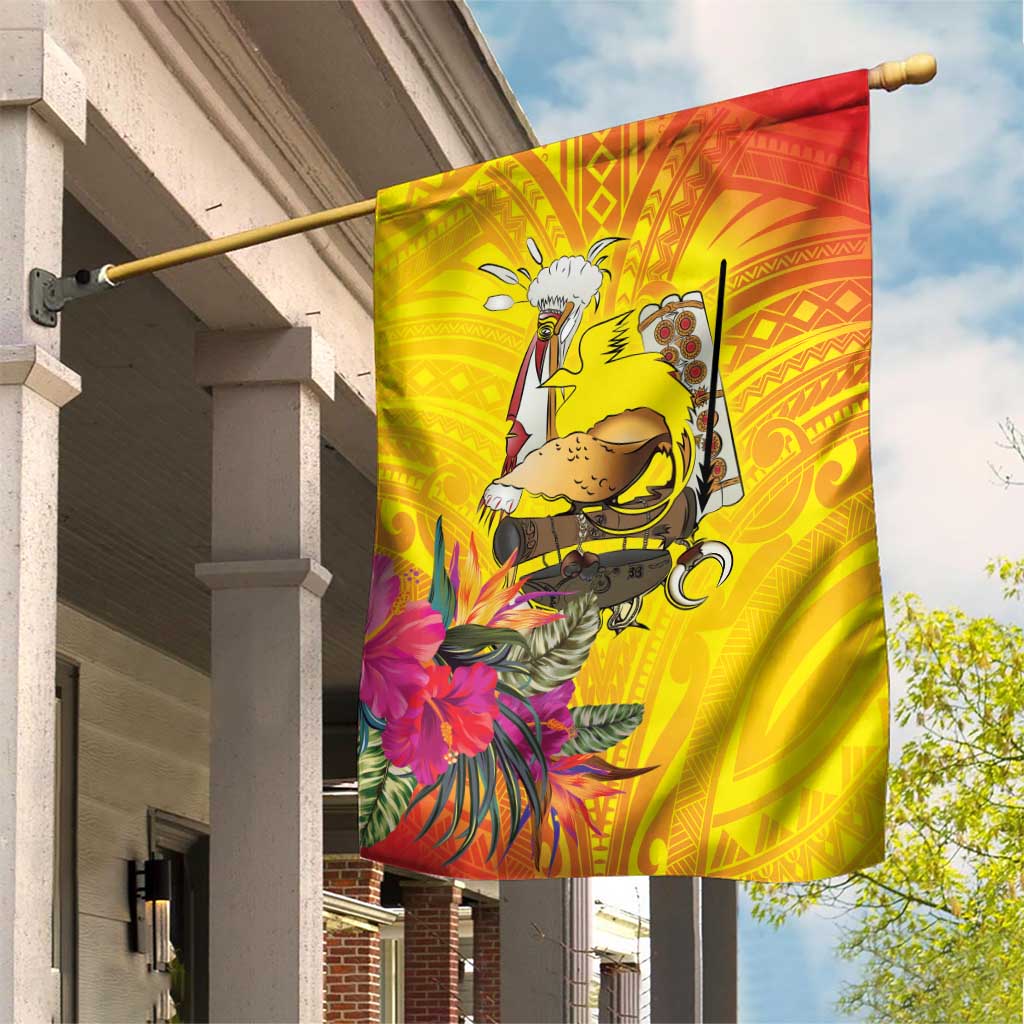 Papua New Guinea Cultural Tropical Flowers Garden Flag