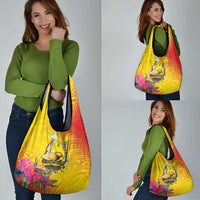 Papua New Guinea Cultural Tropical Flowers Grocery Bag