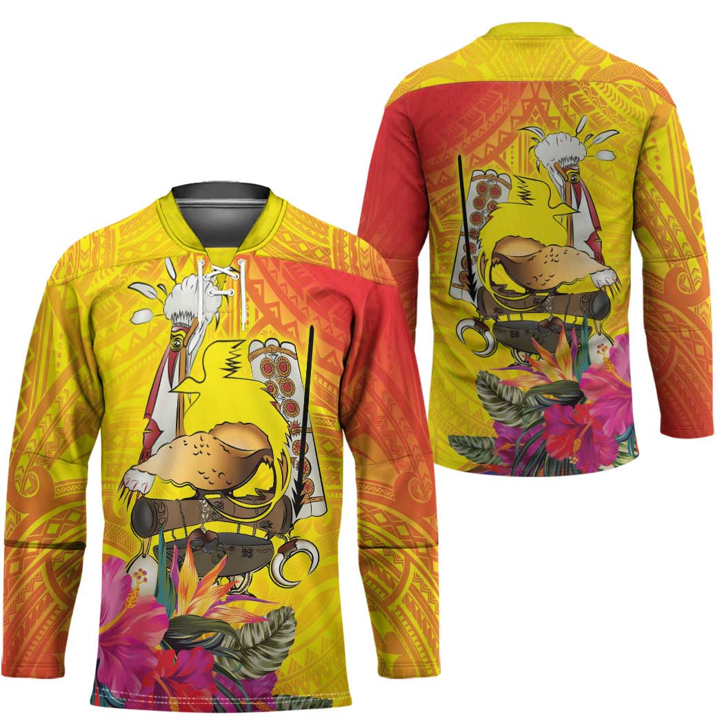 Papua New Guinea Cultural Tropical Flowers Hockey Jersey - Polynesian Pride