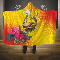 Papua New Guinea Cultural Tropical Flowers Hooded Blanket