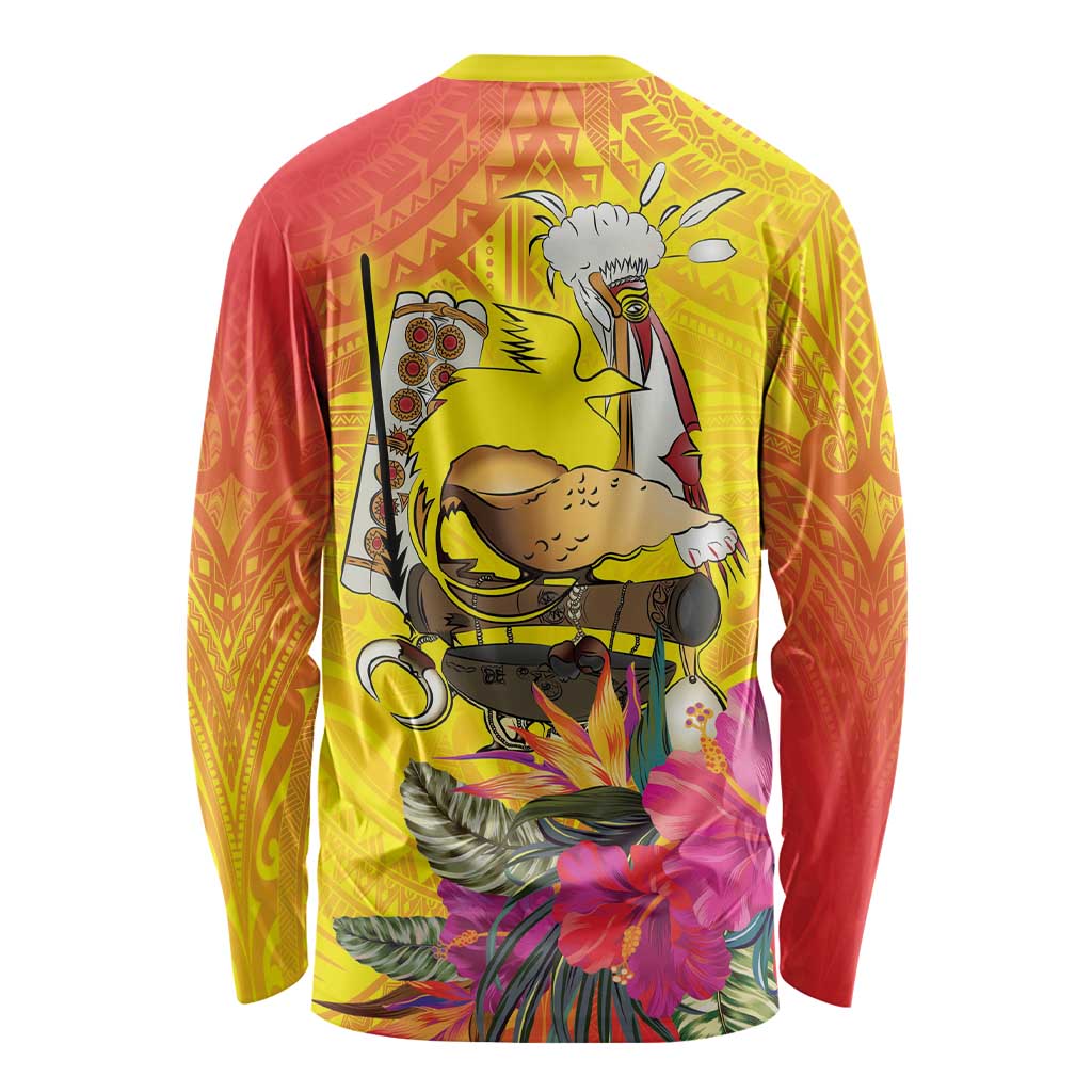 Papua New Guinea Cultural Tropical Flowers Long Sleeve Shirt