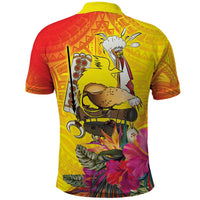 Papua New Guinea Cultural Tropical Flowers Polo Shirt