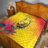 Papua New Guinea Cultural Tropical Flowers Quilt