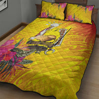 Papua New Guinea Cultural Tropical Flowers Quilt Bed Set