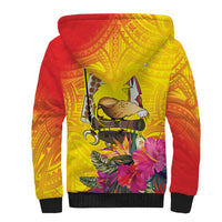Papua New Guinea Cultural Tropical Flowers Sherpa Hoodie