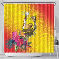 Papua New Guinea Cultural Tropical Flowers Shower Curtain