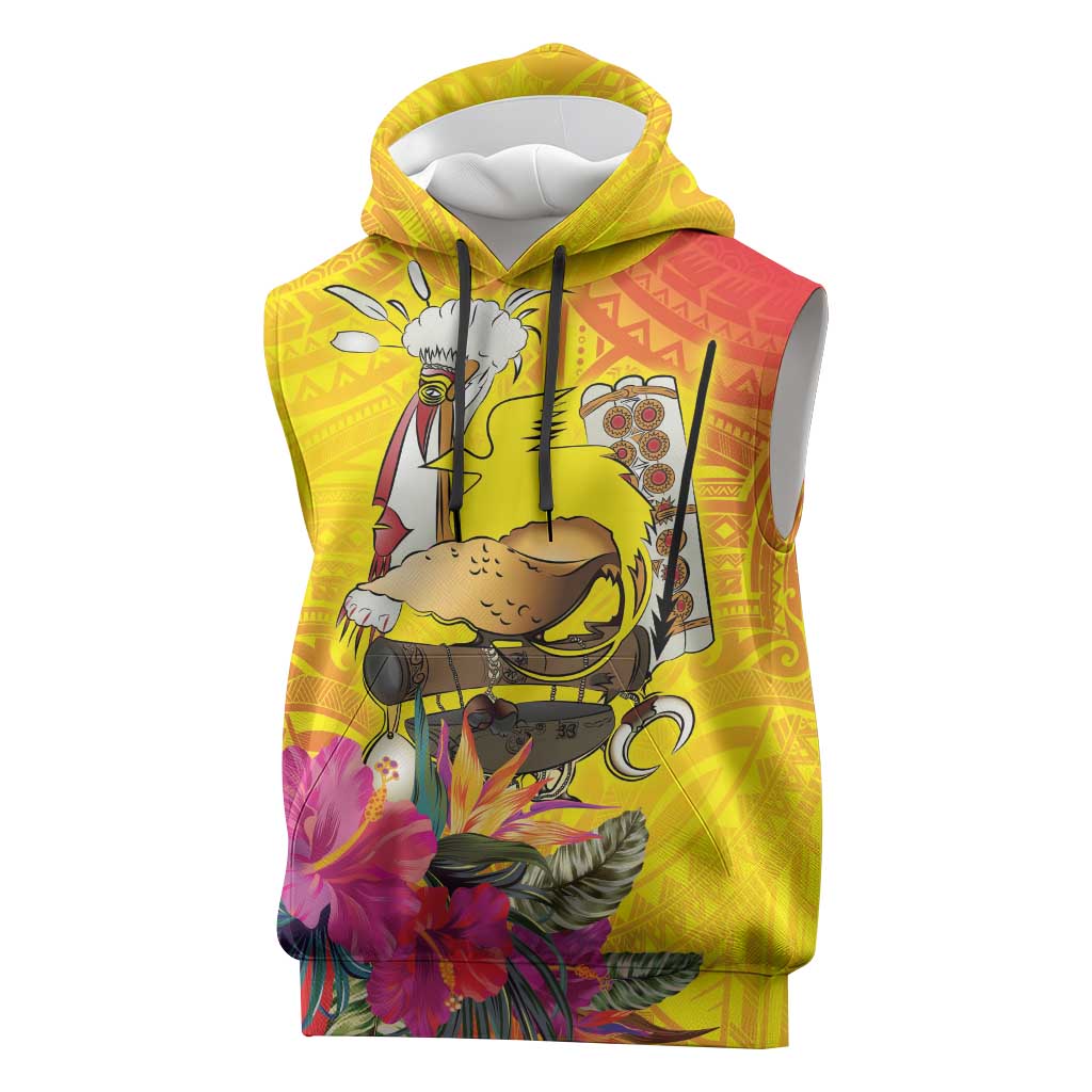 Papua New Guinea Cultural Tropical Flowers Sleeveless Hoodie - Polynesian Pride