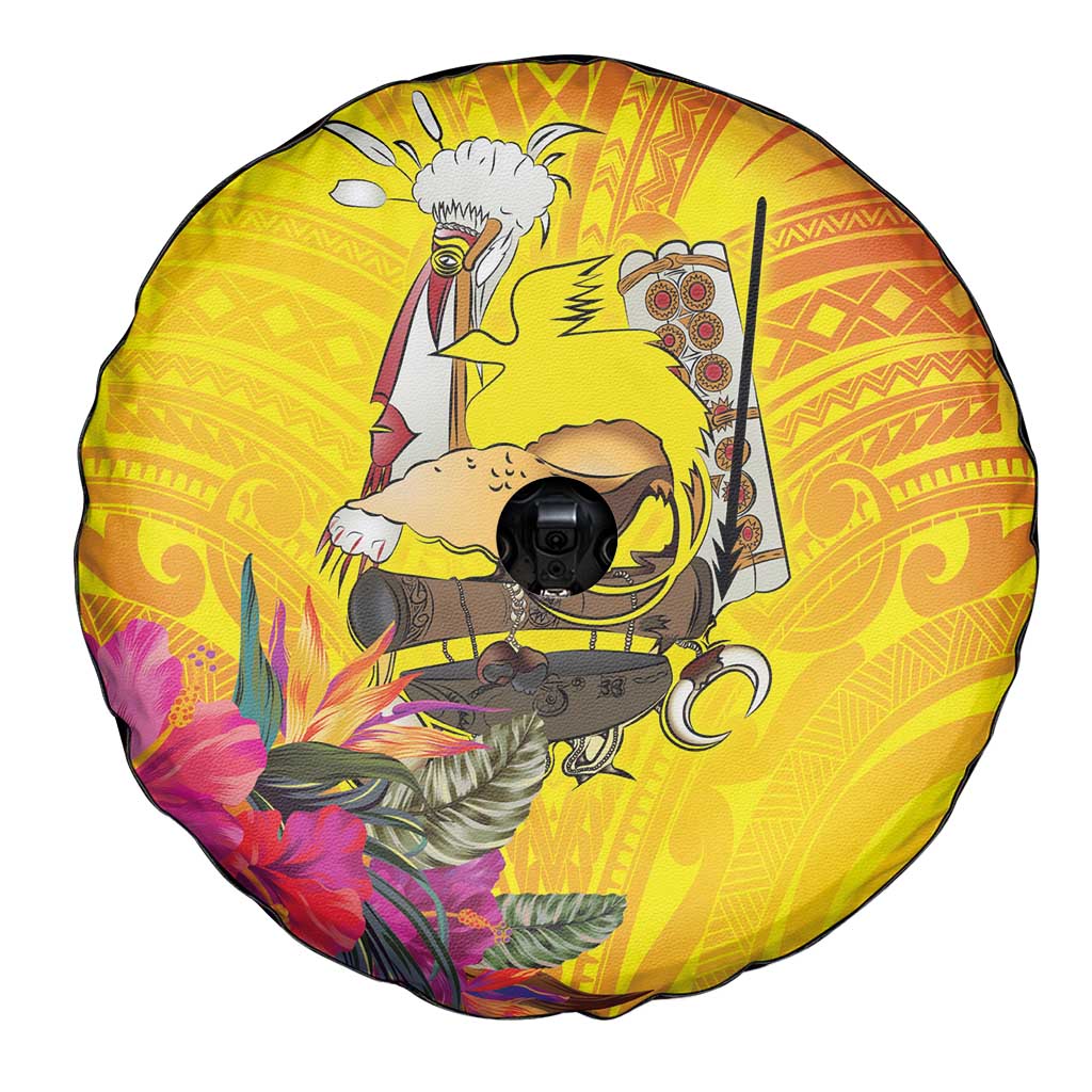 Papua New Guinea Cultural Tropical Flowers Spare Tire Cover