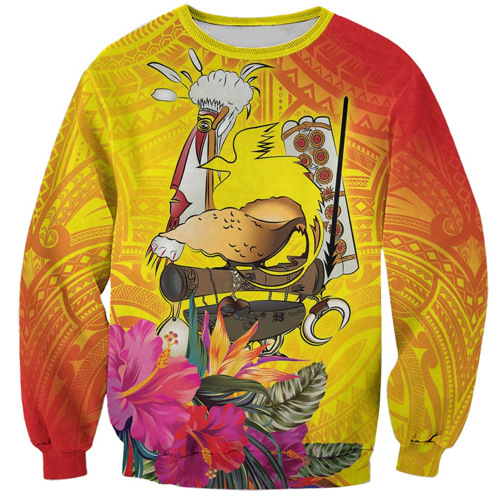 Papua New Guinea Cultural Tropical Flowers Sweatshirt