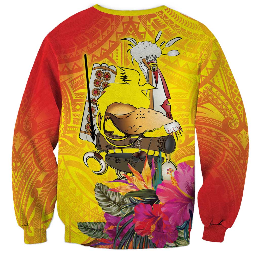 Papua New Guinea Cultural Tropical Flowers Sweatshirt