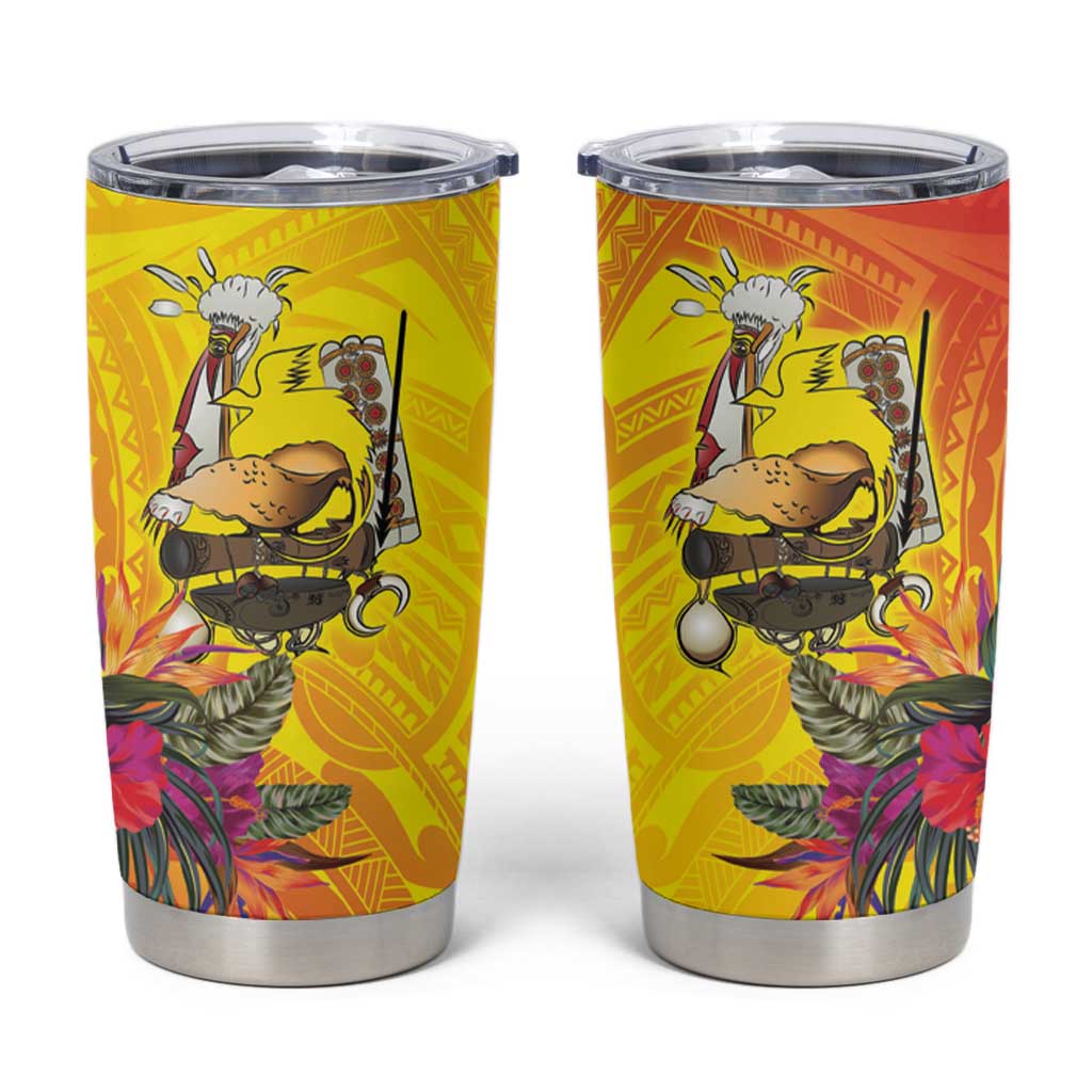 Papua New Guinea Cultural Tropical Flowers Tumbler Cup