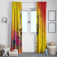 Papua New Guinea Cultural Tropical Flowers Window Curtain