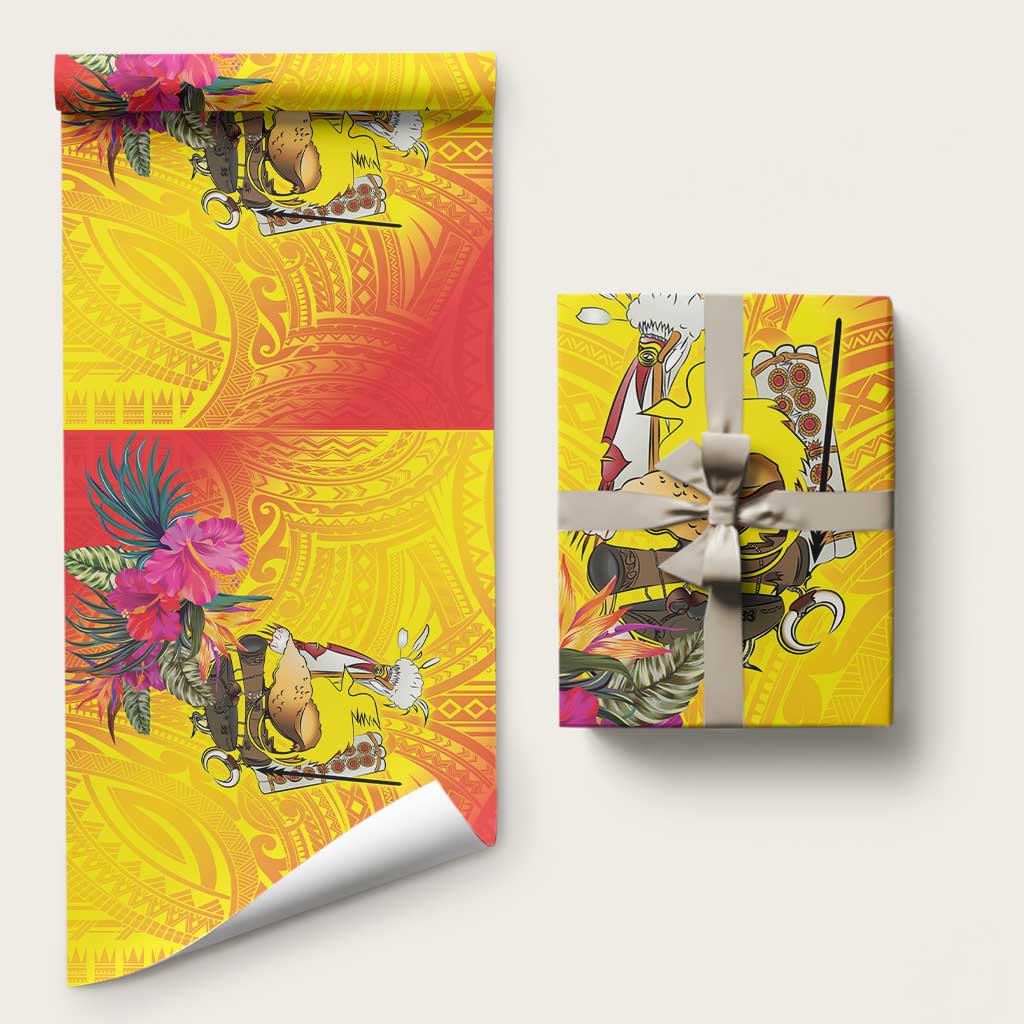 Papua New Guinea Cultural Tropical Flowers Wrapping Paper - Polynesian Pride