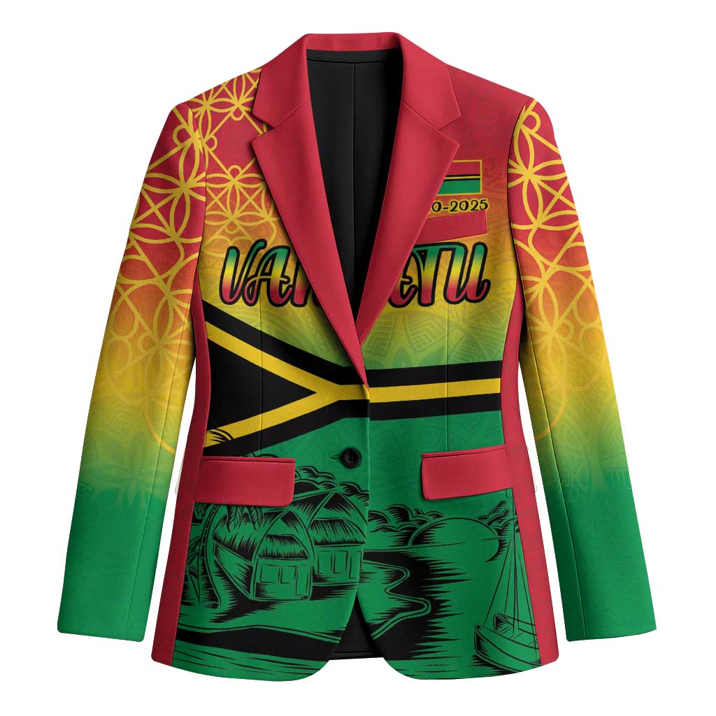 Hapi 45th Indipendens Dei Vanuatu Blazer Yumi 1980 with Vanuatuan Beach Landscape - Polynesian Pride