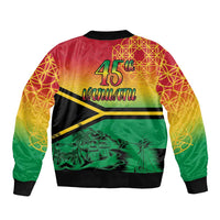 Hapi 45th Indipendens Dei Vanuatu Bomber Jacket Yumi 1980 with Vanuatuan Beach Landscape