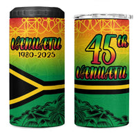 Hapi 45th Indipendens Dei Vanuatu 4 in 1 Can Cooler Tumbler Yumi 1980 with Vanuatuan Beach Landscape