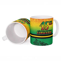 Hapi 45th Indipendens Dei Vanuatu Ceramic Mug Yumi 1980 with Vanuatuan Beach Landscape - Polynesian Pride