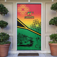 Hapi 45th Indipendens Dei Vanuatu Door Cover Yumi 1980 with Vanuatuan Beach Landscape - Polynesian Pride