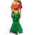 Hapi 45th Indipendens Dei Vanuatu Family Matching Mermaid Dress and Hawaiian Shirt Yumi 1980 with Vanuatuan Beach Landscape
