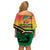 Hapi 45th Indipendens Dei Vanuatu Family Matching Off Shoulder Short Dress and Hawaiian Shirt Yumi 1980 with Vanuatuan Beach Landscape
