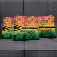Hapi 45th Indipendens Dei Vanuatu Pillow Cover Yumi 1980 with Vanuatuan Beach Landscape - Polynesian Pride