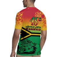 Hapi 45th Indipendens Dei Vanuatu Rugby Jersey Yumi 1980 with Vanuatuan Beach Landscape
