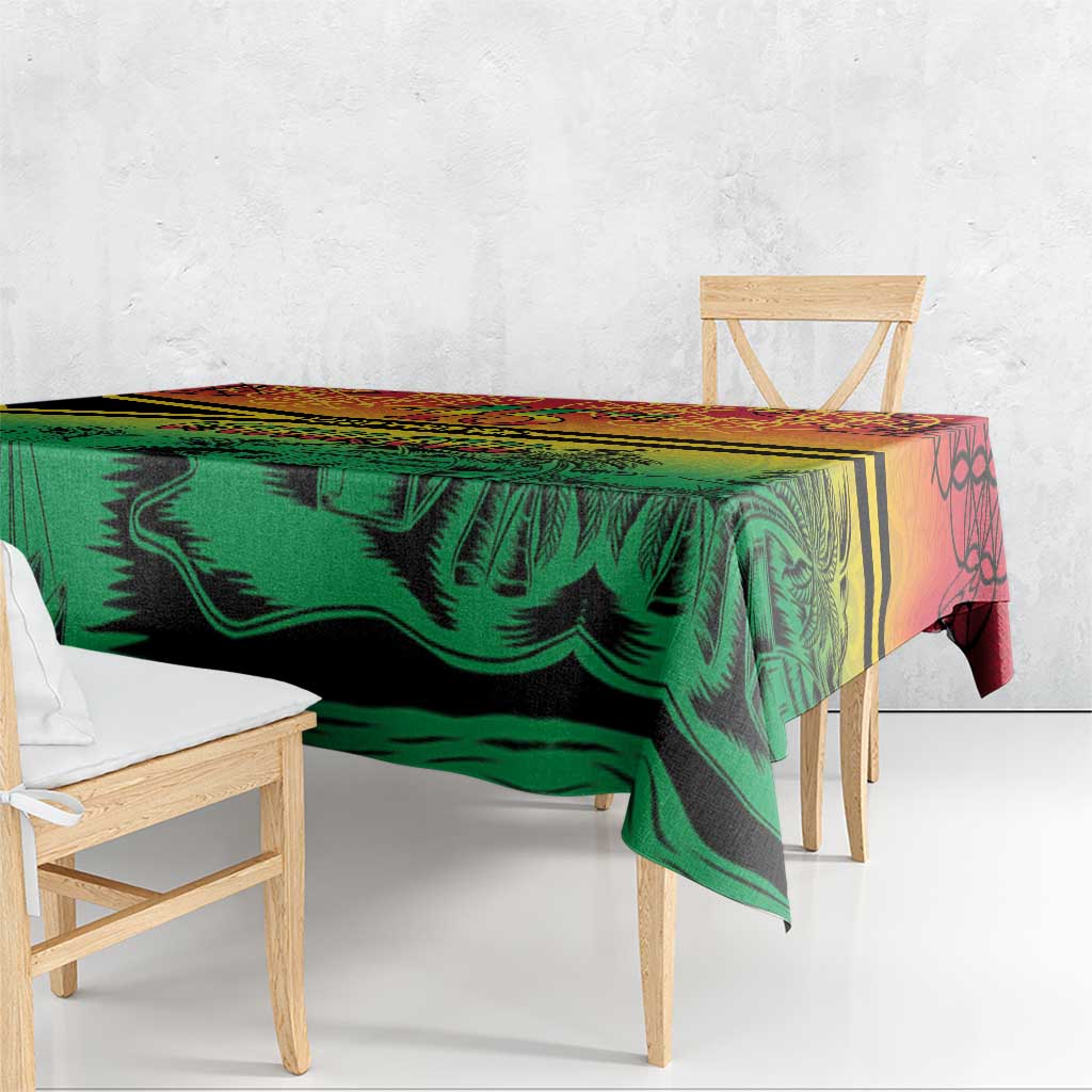 Hapi 45th Indipendens Dei Vanuatu Tablecloth Yumi 1980 with Vanuatuan Beach Landscape